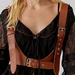 NWOT Urban Outfitters Brown Faux Leather Harness Belt